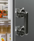 Adhesive Suction Cup Door Handle for Cabinets Windows Glass Doors and Refrigerators installed on refrigerator door