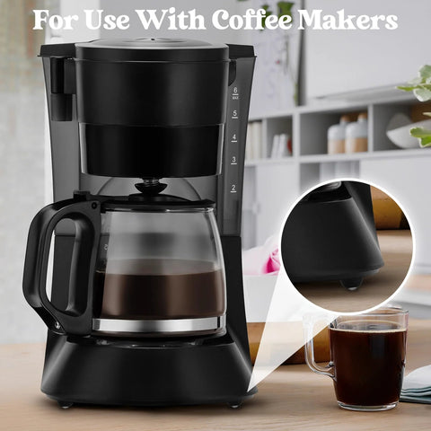 8 Pcs Self Adhesive Caster Wheels For Appliances And Small Furniture With 360 Degree Swivel Rotation Durable ABS And Stainless Steel Bearings Black Easy To Install On Most Surfaces Providing Smooth Glide For Heavy Trash Cans Bins And Storage Boxes installed on a black coffee maker on a kitchen counter