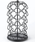 Rotating Coffee Pod Carousel For K Cups Holds 35 Pods Spins 360 Degrees Lazy Susan Platform with modern black finish.