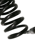 Close-up of Heavy Duty 3/8 Inch Coiled Air Hose, 25 Ft Polyurethane With 1/4 Inch Quick Fittings, No-Twist Coil Design