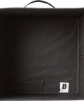 Top view of a fabric storage bin, part of six collapsible fabric storage bins with sturdy handles for closets, shelves, and offices.
