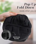 Collapsible Mesh Pop Up Hamper With Wide Opening And Side Pocket Breathable Sturdy Foldable Space Saving Design for compact use