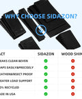 Comparison of Sidazon 16 Pack Multiple Size Slopes Black Plastic Composite Shims with wood shims, showcasing features and benefits.