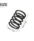 10 Pack Black Compression Springs, 1.2mm Wire, 12mm Outer Diameter, 15mm Free Length, Spring Steel Build shown from side