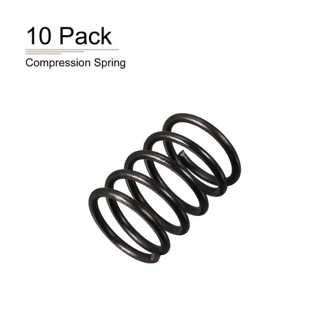 10 Pack Black Compression Springs, 1.2mm Wire, 12mm Outer Diameter, 15mm Free Length, Spring Steel Build, Durable, Heat And Wear Resistant