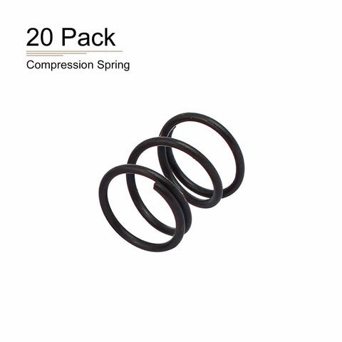 20 Pack Black Compression Springs For Machinery, 1.2mm Wire Dia, 13x15mm Outer Diameter, Free Length Included, Spring Steel