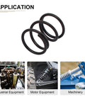 20 Pack Black Compression Springs For Machinery, 1.2mm Wire Dia, 13x15mm OD shown with machinery application examples