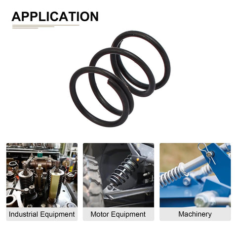 20 Pack Black Compression Springs For Machinery, 1.2mm Wire Dia, 13x15mm OD shown with machinery application examples