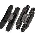 Hidden Door Hinge Set Black 7 Inch 3 Way Adjustable Concealed Zinc Alloy Invisible Hinge For Secret Doors And Bookcase Doors