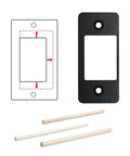 Narrow-Side Deadbolt Strike Plate restores smooth operation by correcting misalignment and preventing sticking or jamming, matte black finish.
