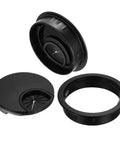 Hide and organize every cable with this zinc alloy desk hole cover, a sturdy 2.1 inch (53mm) grommet, shown in disassembled view.