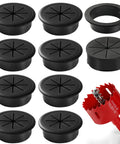 Desk Grommet 2 Inch (50 mm) 8 Pieces, ABS Plastic Black Desk Hole Cover, with Hole Saw for Wires by XIOGZAXI