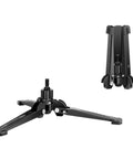 Mini Tripod Base for Monopods with Three Eighths Inch Screw Desktop Stand with Three Feet Monopod Support, black with anti-slip feet