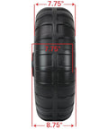 Front view of Heavy-Duty Plastic Roll-In Dock and Boat Lift Wheel, 24 inch diameter, black, maintenance-free, rust-resistant
