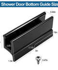 Replacement Sliding Shower Door Bottom Guide For Standard Glass Doors Half Inch By Three Inch Black Plastic Track With Screws