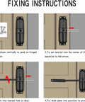 Fixing instructions for Safety Spring Door Closers, Adjustable Closing Hinge, Automatic Stopper Fire Rated, Convert Hinged Doors to Self Closing - Black.