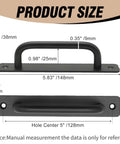 Center Hole Gate Handle For Sliding Barn Doors Pocket Doors And Bifold Closets Black Aluminium Door Pull 5 Inch Long Durable Aluminium Alloy Easy Maintenance Hardware Replacement Matte Finish with size dimensions