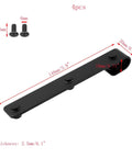 4 Piece Sliding Barn Door Hardware Kit in black with I shape hangers and mounting accessories, iron construction, shown disassembled
