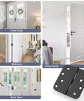 12 Pack 4 Inch Matte Black Exterior Door Hinges With Five Eighths Radius and Square Corners installed on various doors