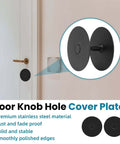 Heavy Duty Black Door Hole Cover Plate Two And Five Eighths Inch Round Deadbolt Cover With Screws Steel Hole Filler Plate