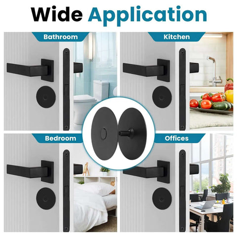 Heavy Duty Black Door Hole Cover Plate Two And Five Eighths Inch Round Deadbolt Cover With Screws Steel Hole Filler Plate For Doors And Locks Seamless Repair For Holes And Damaged Door Edges One Pack application in various rooms