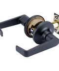 Brinks Commercial 4 Pack Light Duty Keyed Door Entry Storeroom Lever Matte Black Reversible ANSI Grade 2 ADA side view