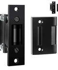 2 Pack Heavy Duty Door Roller Catch With Strike Plate, Silent Drive In Ball Catch, Adjustable Solid Zinc Latch, Black