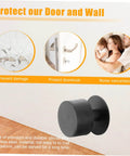 Door Silencer Wall Bumper Collision Stopper For Interior Use Black 1 Set With Easy Install Hardware Anti Collision Door Stopper