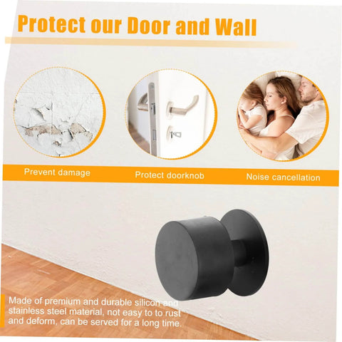 Door Silencer Wall Bumper Collision Stopper For Interior Use Black 1 Set With Easy Install Hardware Anti Collision Door Stopper
