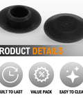 20 Piece Adjustable Door Threshold Screw Covers Black To Conceal Screw Holes And Heads On Most Standard Thresholds Easy Install Durable Wear Resistant Sill Cap Plugs For A Clean Sleek Entryway detail view