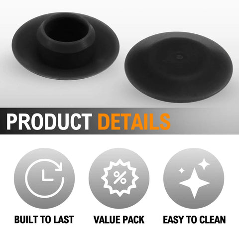 20 Piece Adjustable Door Threshold Screw Covers Black To Conceal Screw Holes And Heads On Most Standard Thresholds Easy Install Durable Wear Resistant Sill Cap Plugs For A Clean Sleek Entryway detail view