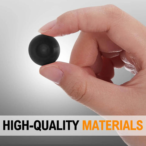 Hand holding a single black cap from the 20 Piece Adjustable Door Threshold Screw Covers Black To Conceal Screw Holes And Heads On Most Standard Thresholds