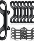 Double Ended Bolt Snap Set Eight Pieces Heavy Zinc Alloy Clips For Multipurpose Use Durable Black Metal Hooks 4.7 Inch Length