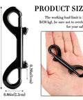 Eight Piece Set Of Double Ended Snaps 3.5 Inch Zinc Alloy Heavy Duty Bolt Snap Trigger Clips shown in hand for size reference.