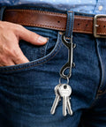 Eight Piece Set Of Double Ended Snaps 3.5 Inch Zinc Alloy Heavy Duty Bolt Snap Trigger Clips on belt loop holding keys