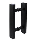 Double Sided Push Pull Door Handles In Black Finish For Sliding Doors And Glass Panels, 11.61 Inch Total Length, 7 Inch Hole Centers.