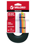One-Wrap Double-Sided Self Gripping Hook And Loop Tape Roll For Cable Management And Quick Bundling, Reusable, 12 ft x 3/4 in, black