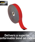 Extreme Heavy Duty Double Sided Mounting Tape Black 1 Inch By 33.3 Feet Holds Up To 30 Pounds with red liner exposed