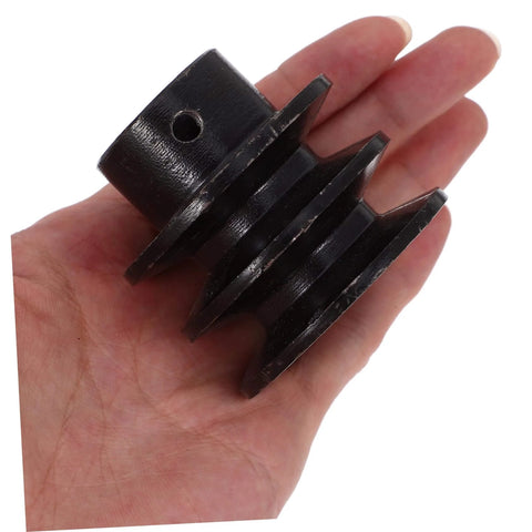 Sturdy Type Double Slot Pulley Gas Engine Groove V-belt Sheave Replacement Belt Pulley Wheel for Easy Mounting held in hand