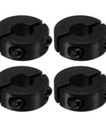 Four Bore 10mm Double Split Shaft Collar 24mm OD 9mm Thickness, 4 Pack 45#Carbon Steel Locking Collar Clamp Style in black.