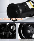 Front view of Universal Heavy Duty Draft Inducer Motor For Furnaces Replacement Part Compatible With Nortek Nordyne Intertherm Miller Gibson Packard Brands And M1 Series Units 903404 65404 621787 SM3404, displaying dual blades and ball bearing motor features.
