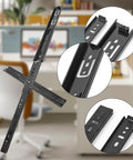 14 Inch Black Full Extension Ball Bearing Drawer Slides Side Mount, showing close-up designs, in an office setting.