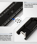 Close-up of Full Extension Ball Bearing Drawer Slides 8 10 12 14 16 18 20 22 24 Inch Heavy Duty Side Mount, showing ball bearings