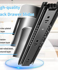 Drawer Slides 1 Pair Full Extension 10 12 14 16 18 20 22 24 inch Side Mount Rails Dresser Cabinet Bracket Replacement Ball Bearing Tracks Guide Metal Runner 100 LB (Basic-1 Pair, 12 Inch) showing layers of black, cold-rolled steel
