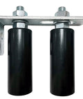 Universal Slide Gate Guide Roller 4 Inch Black L Rear Post Bracket With Adjustable Dual Nylon Rollers For Sliding Gates