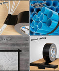 4 Inch Black Duct Tape Pack Of 4, Heavy Duty 220 Yards, 8.3 Mil Thick, Waterproof, used for fixing wire, binding objects, sealing.