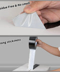Close-up of applying 4 Inch Black Duct Tape Pack Of 4, Heavy Duty 220 Yards, 8.3 Mil Thick, Waterproof Backing, Tear By Hand, No Residue.