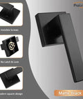 4 Pack Black Dummy Door Levers For Non Turning Interior Doors Heavy Duty Modern Handles with invisible screws and square design