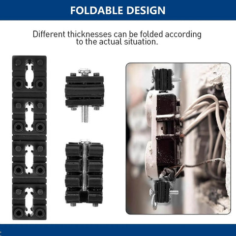 100 Piece Outlet Spacers For Electrical Boxes And Switch Receptacles Shims Extenders Black shown installed in wall