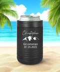 Custom Engraved Stainless Steel Can Cooler With Name And Date For 12 Oz And 16 Oz Cans Vacuum Insulated Anti Slip Grip Black